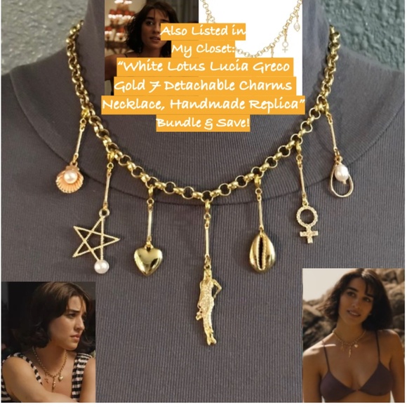 "Fruit Stand" Handmade 2-Layer Gold Charm Necklace with Tropical Fruit Charms - Picture 15 of 15